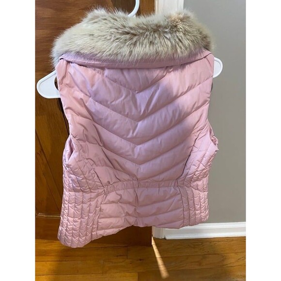 COPY - Pink Talbots Down Filled Quilted Vest Faux Fur Removable Collar Size Sma… - Picture 3 of 3